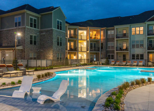 our apartments showcase an unique swimming pool at The Whitworth, Williamsburg, VA