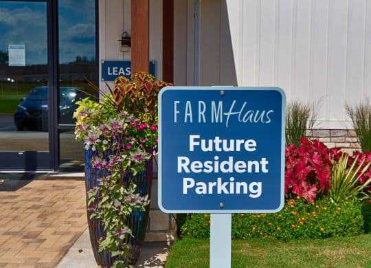 Parking board at Farmhaus Apartments, Madison, AL