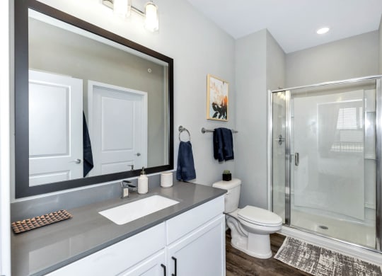 mirror vanity at Farmhaus Apartments, Madison, Alabama