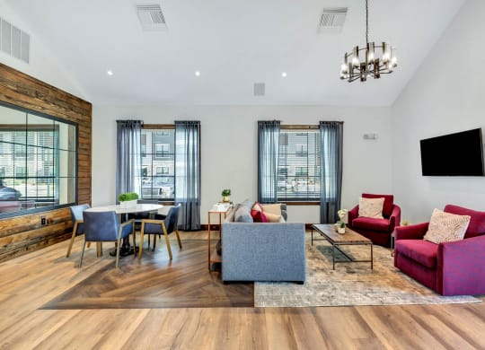 Clubhouse interior at Farmhaus Apartments, Madison, AL, 35757