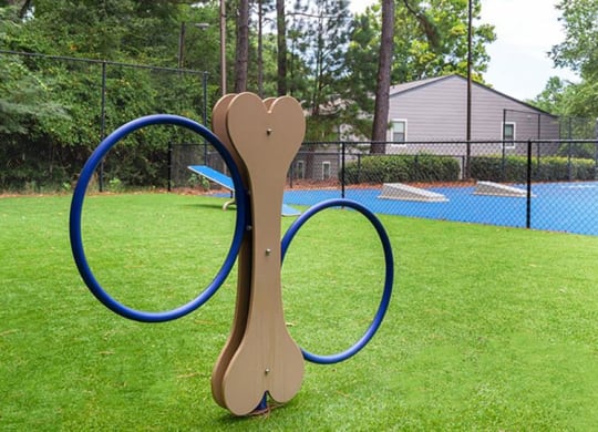 a playground with a hula hoop on the grass at High Ridge Apartments, Athens, GA