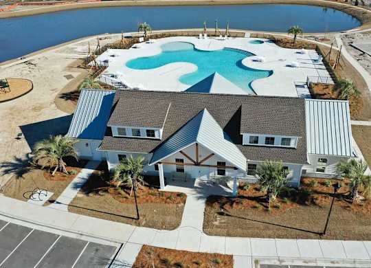Aerial Pool View at Seaboard at Sidbury Station, Castle Hayne, North Carolina