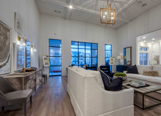 a living room with couches and a coffee table at Retreat at Arden Farms, Arden