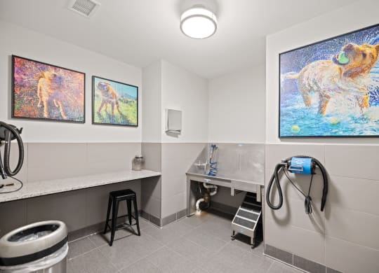 a bathroom with a sink and a mirror at Rivergate, Virginia