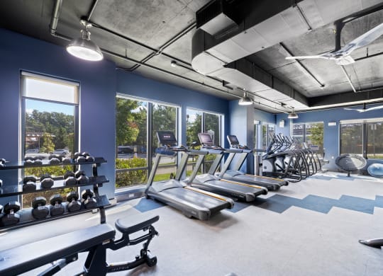 gym with cardio equipment at Rivergate, Woodbridge, Virginia