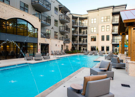 Sparkling Pool  at One Riverside Apartments, Tennessee