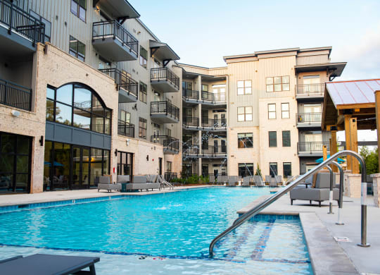 Pool View at One Riverside Apartments, Chattanooga, Tennessee