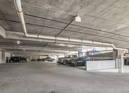 a parking garage with cars parked in it at 17 Broad, Chattanooga