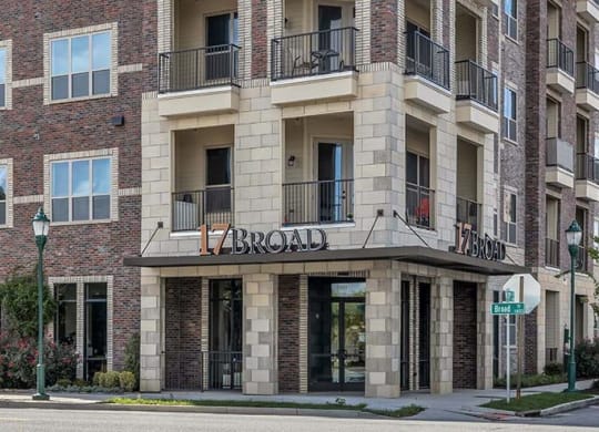 a building with a sign on the front of it at 17 Broad, Tennessee