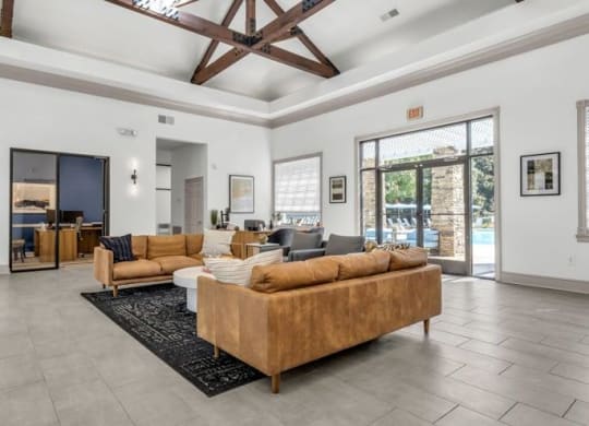 a large living room with couches and a rug at Marina Point, Tennessee, 37415