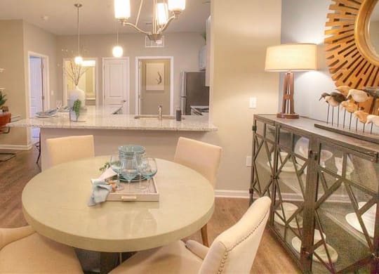 a dining room with a table and chairs  at Lullwater at Big Ridge, Tennessee, 37343