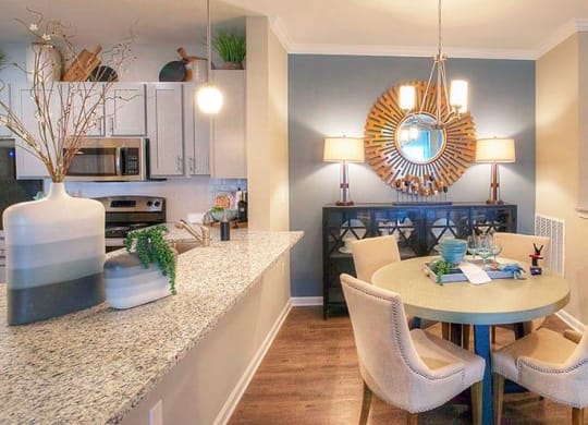 a dining room with a table and chairs  at Lullwater at Big Ridge, Tennessee, 37343