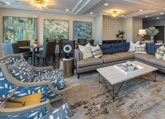 Open concept living room and lounge area at 2000 West Creek Apartments, Virginia, 23238