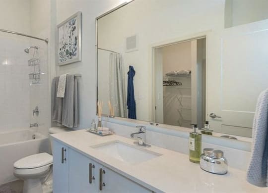 White quartz countertops in bathrooms