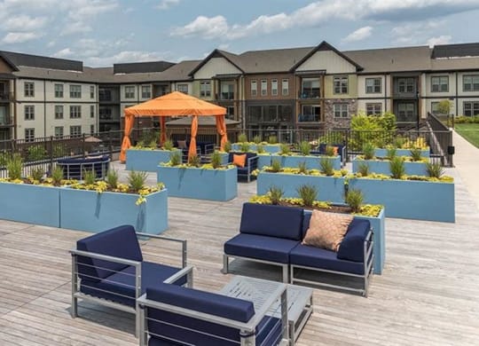 Rooftop lounge at 2000 West Creek Apartments, Virginia, 23238