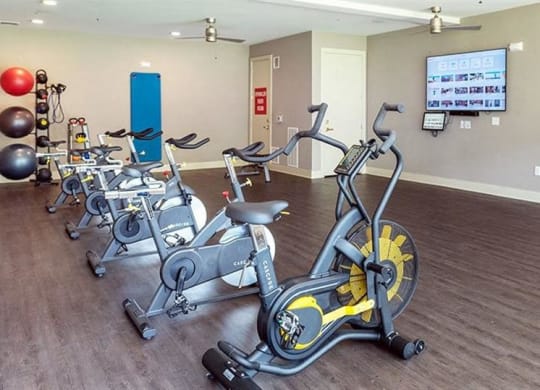State of the art spinning bikes at 2000 West Creek Apartments, Virginia, 23238