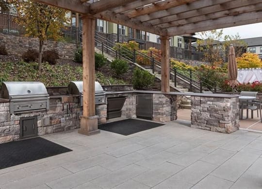 Outdoor kitchens at 2000 West Creek Apartments, Virginia, 23238
