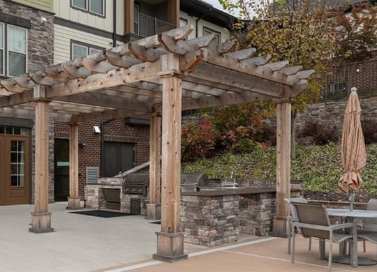 Outdoor grilling station at 2000 West Creek Apartments, Virginia, 23238