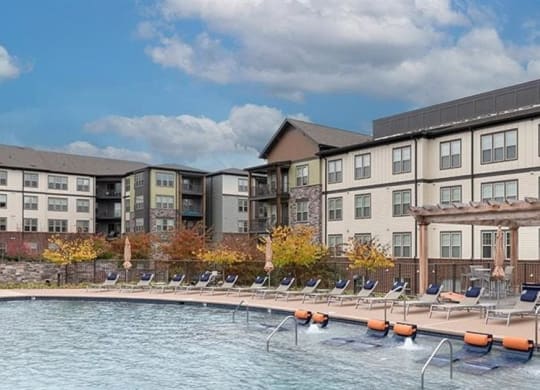 Swimming pool with pergola at 2000 West Creek Apartments, Virginia, 23238