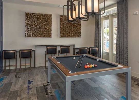 Pool table and game room at 2000 West Creek Apartments, Virginia, 23238