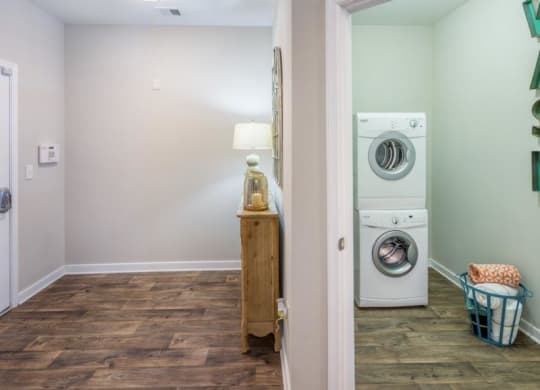 a white washer and dryer in a room at Sterling Manor, Williamsburg Virginia