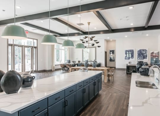 the kitchen is open to the living room and dining room at Village at Westland Cove Apartments, Tennessee, 37922