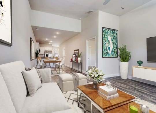 Living Room at Brighton Townhomes in Acworth, GA