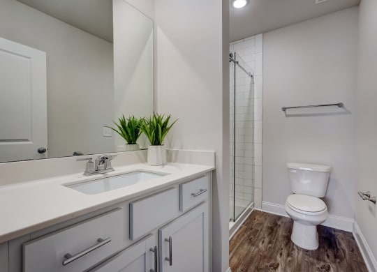 Bathroom with a Shower at Brighton Townhomes in Acworth, GA
