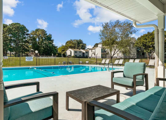 poolside chairs at Rosen at North Hills, Raleigh, North Carolina