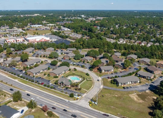 ariel view of property
