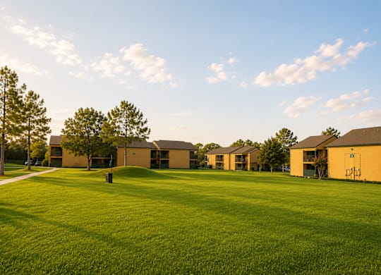 Well maintained grounds with open green space at Ridgeview Apartments, Sherman, 75092