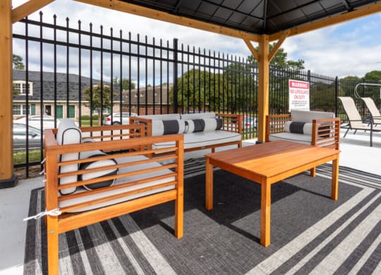 pool side seating at Cameron, North Carolina