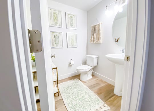 1/2 guest bathroom located on the main floor of every home