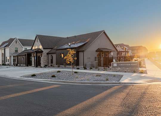 A sunset view of Crestview Point residential area.