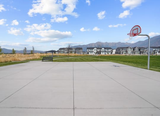 outdoor basketball court near Crestview at Highland townhomes in Highland, UT