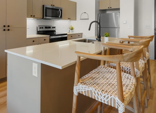 a furnished kitchen bar