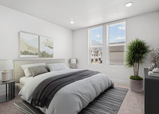 bedroom at Crestview at Highland townhomes in Highland, UT