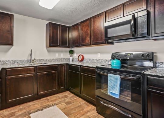 our apartments have a modern kitchen with stainless steel appliances and granite counter tops