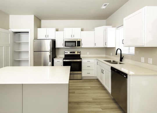 kitchen at VALO at South Haven Farms townhomes in Payson, UT