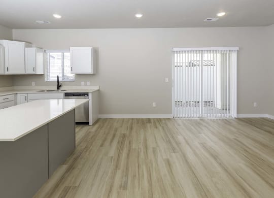 kitchen at living room at VALO at South Haven Farms townhomes in Payson, UT