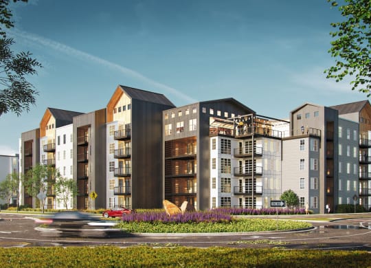 the exterior of an apartment complex
