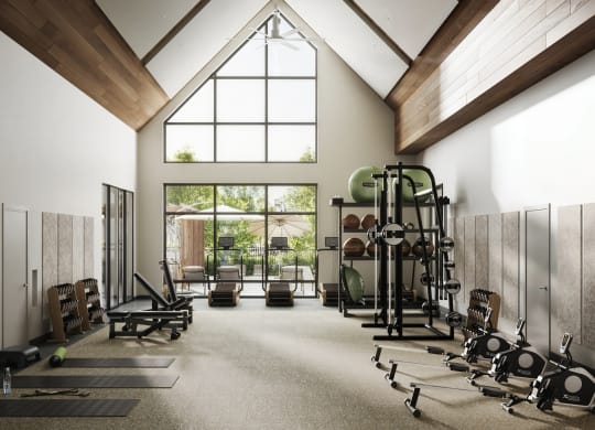 a fitness center with machines 