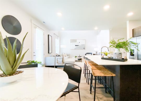 kitchen and dining area at Crestview at Highland townhomes in Highland, UT