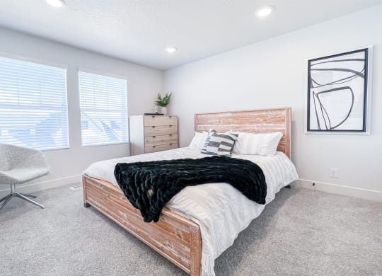 bedroom at Crestview at Highland townhomes in Highland, UT