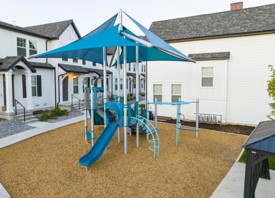 community playground at Crestview at Highland townhomes in Highland, UT
