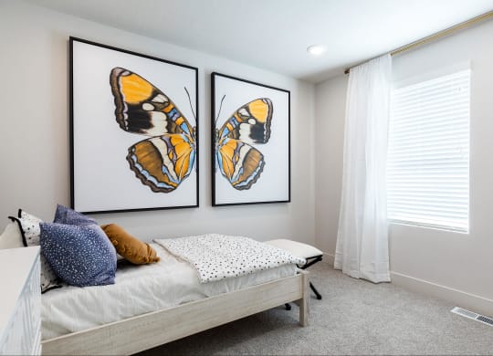 bedroom at Crestview at Highland townhomes in Highland, UT