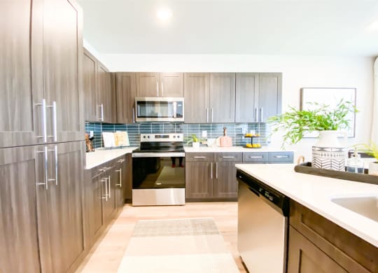 kitchen at Crestview at Highland townhomes in Highland, UT