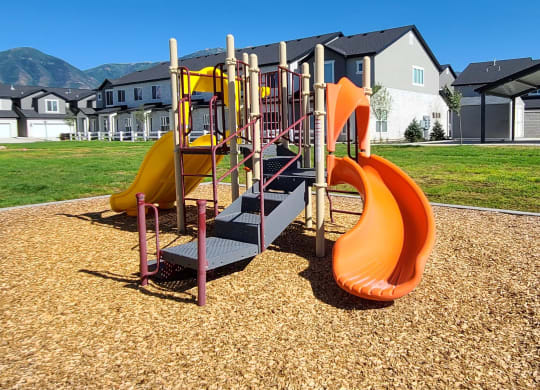 community playground at VALO at South Haven Farms townhomes in Payson, UT