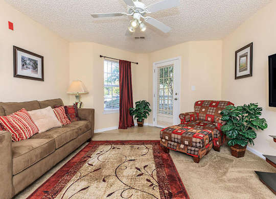 Modern Art Deco Living Room at Cross Creek Apartments, Beaufort, SC, South Carolina