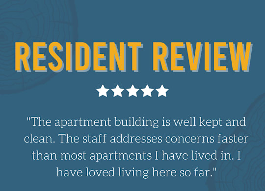 A resident review for Timber Ridge Apartments highlights positive feedback about the cleanliness and responsiveness of the staff.